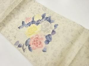 引箔薔薇模様織出し名古屋帯